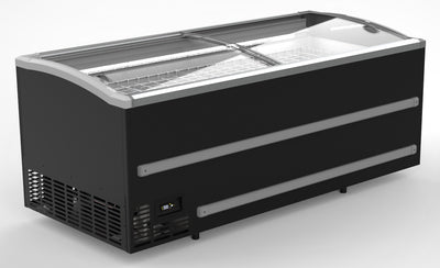 Supermarkt-Tiefkühltruhe 1216 L mit manueller Abtauung / Schwarz / Combisteel