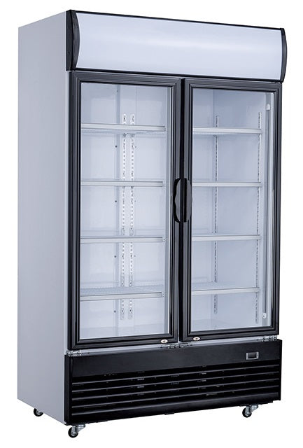 Kühlschrank mit 2 Glastüren und Werbedisplay 1000 L