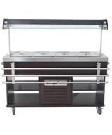 Gekühltes Buffet / 4 × 1/1 GN / Mahagoni / 1500 × 700 × 1400 mm / Combisteel