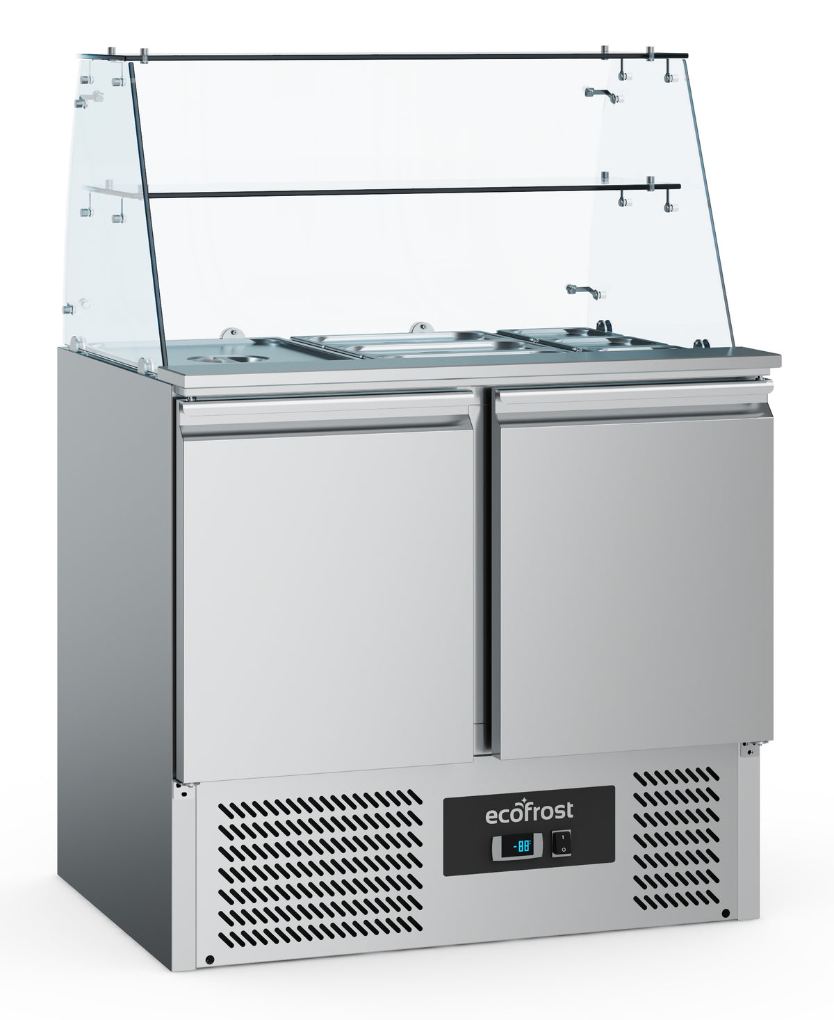 Saladette / mit Glas / 2 Türen / 2,5x 1/1 GN / 240 L / Combisteel