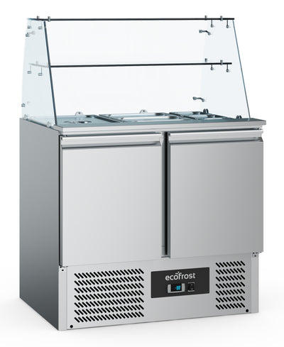 Saladette / mit Glas / 2 Türen / 2,5x 1/1 GN / 240 L / Combisteel