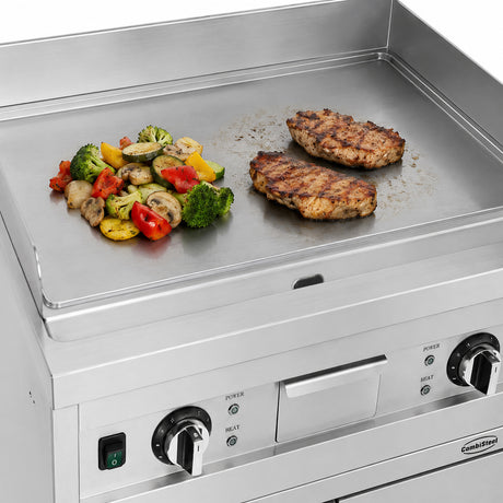 Elektrische Grillplatte ENTRY 700 / Chrom glatt / 800 mm / 8,1 kW / 400 V / Freistehend / Combisteel – elektrische Grillplatte für Gastronomie