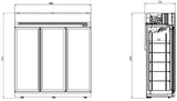 Getränkekühlschrank mit 3 Glastüren INS-1530R Weiß