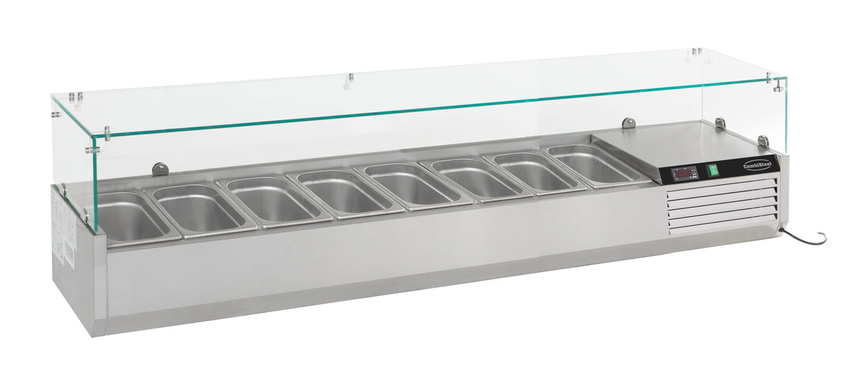 Kühlaufsatzvitrine für 8 x GN 1/3 Behälter