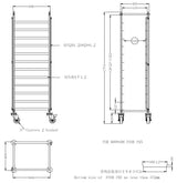 Regalwagen / EN 600×400 / 12 Führungen / 600 × 450 × 1785 mm / Combisteel