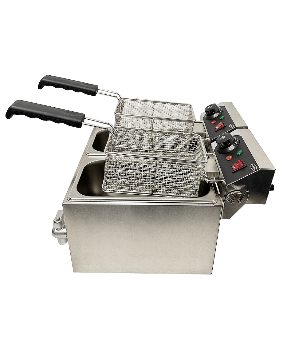 Elektrische Tischfritteuse 2 × 4 L / 2 × 2 kW / Combisteel
