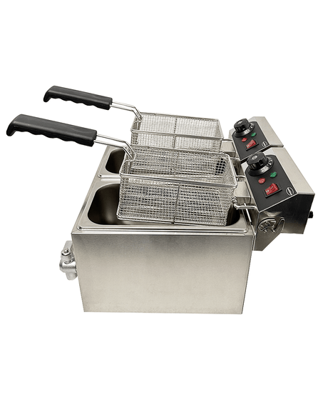 Elektrische Tischfritteuse 2 × 4 L / 2 × 2 kW / Combisteel