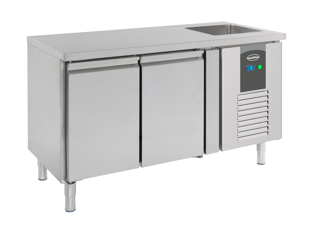 Kühltisch / 700 Serie / mit Spülbecken / 2 Türen / Combisteel