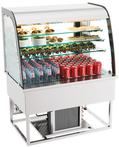 Einbaukühlvitrine / offen / 140 L / 1100 × 700 × 850 mm / Combisteel