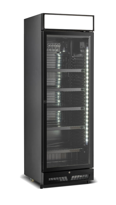 Kühlschrank 1 Glastür Schwarz 400 Liter