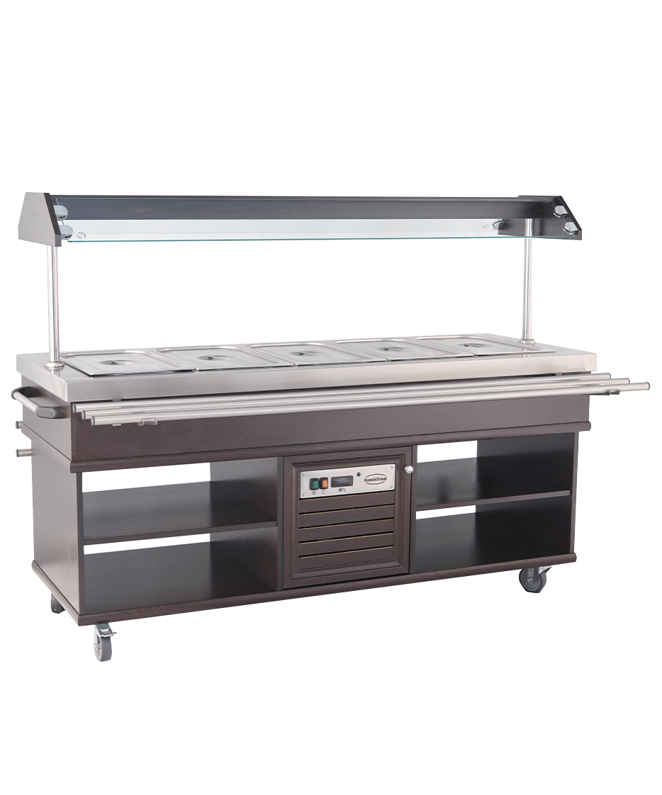 Gekühltes Buffet / 5 × 1/1 GN / Mahagoni / 1900 × 700 × 1400 mm / Combisteel