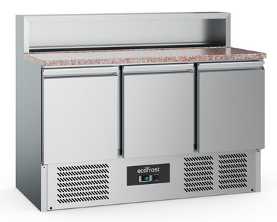 Pizzatisch / 3 Türen / 8x 1/6 GN / 402 L / Combisteel