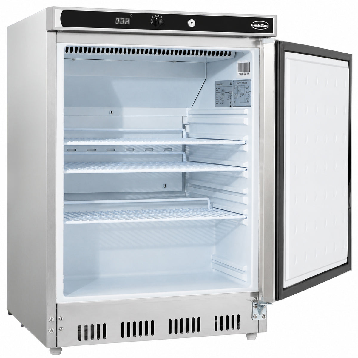 Edelstahl Kühlschrank / Tischmodell / 1 Tür / 130 L / Combisteel