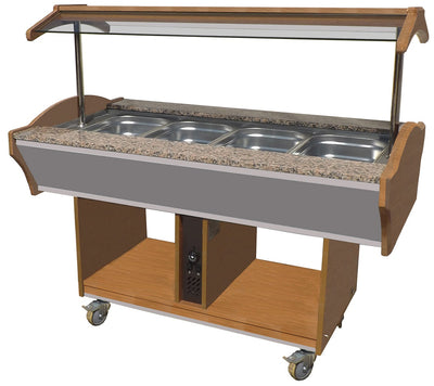 Warmes Buffet / 4 × 1/1 GN / Braun / 1550 × 900 × 850 mm / Combisteel