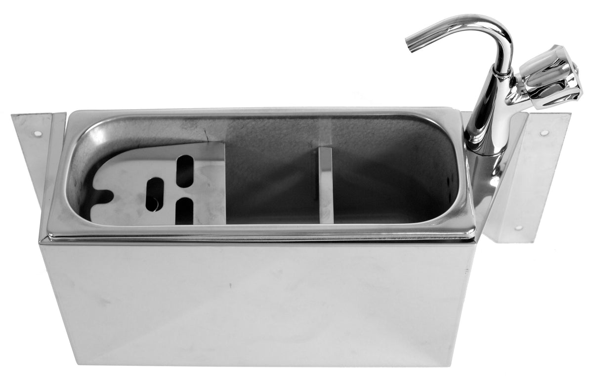 Eisportioniererspülbecken / mit Wasserhahn / 380 × 120 × 150 mm / Combisteel