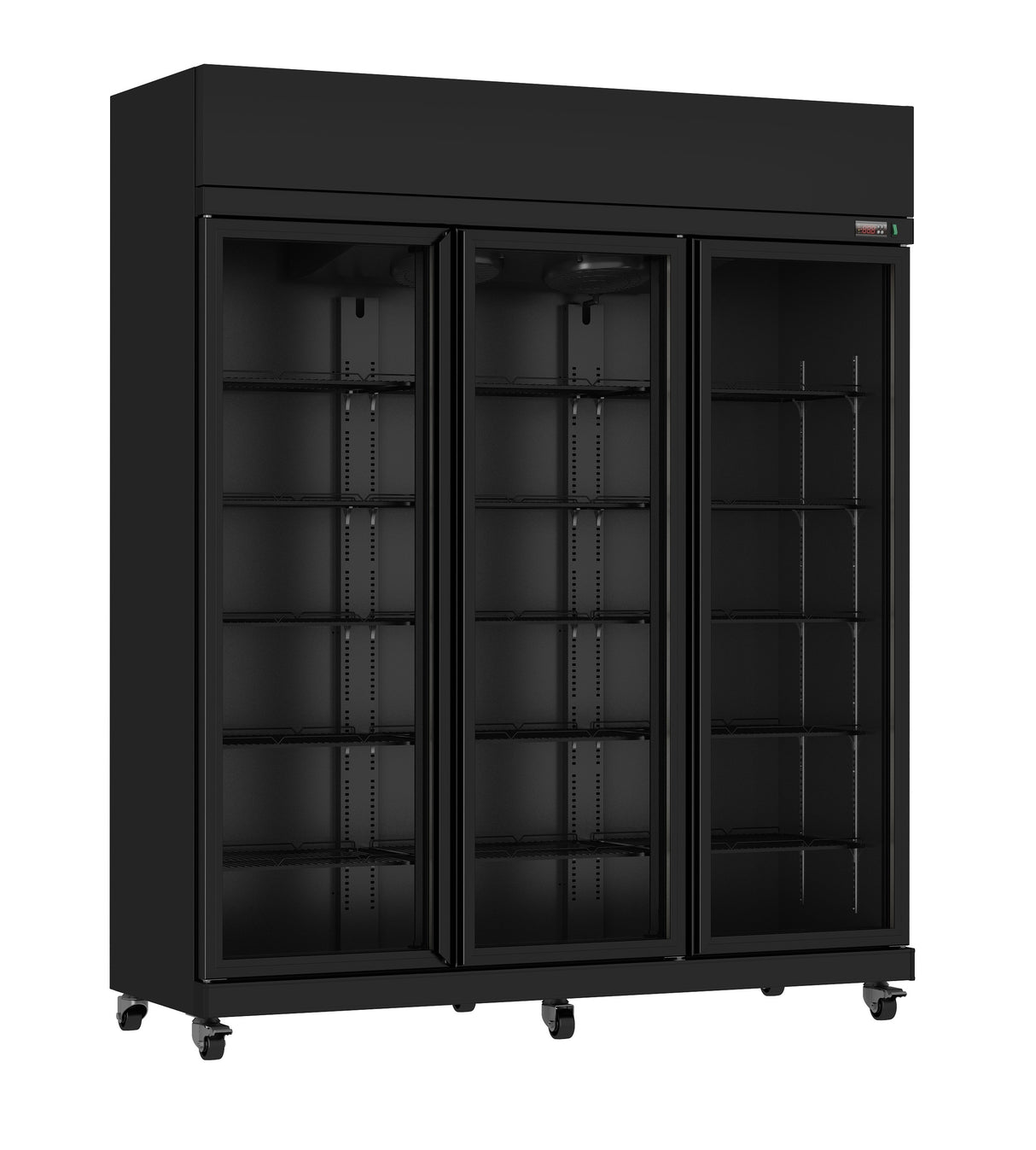 Kühlschrank 3 Glastüren Schwarz