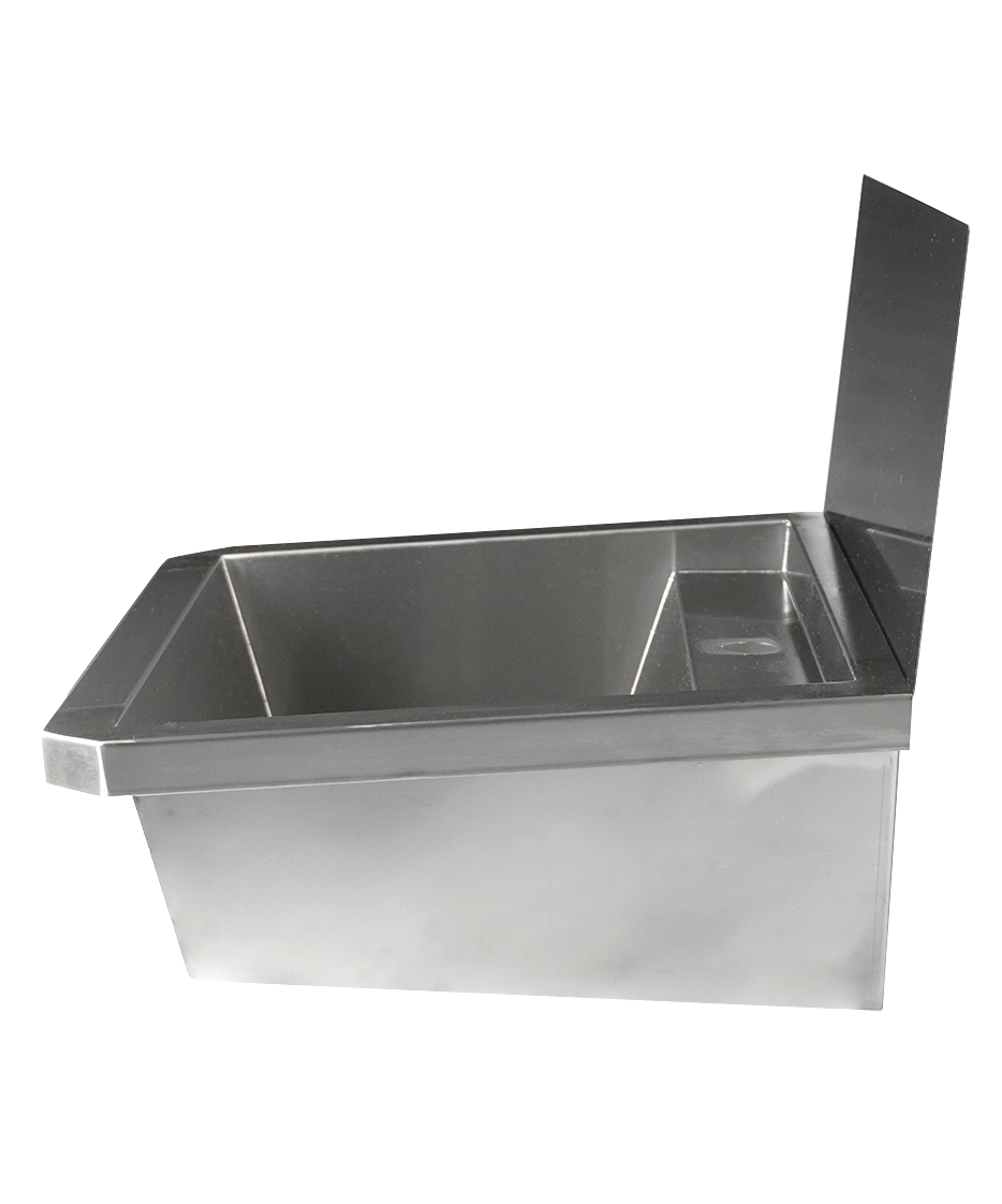 Edelstahl-Handwaschbecken / 600 mm breit / 1 Armaturplatz / Combisteel