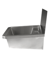 Edelstahl-Handwaschbecken / 600 mm breit / 1 Armaturplatz / Combisteel