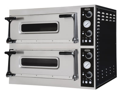 Elektrischer Pizzaofen mit 2 Backkammern / 2 × 4 Pizzen Ø 40 cm / 13,8 kW / Combisteel