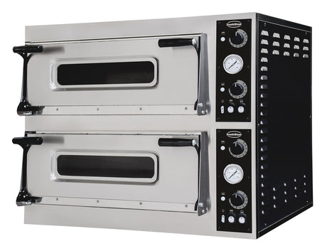 Elektrischer Combisteel Pizzaofen mit 2 Backkammern für 2 × 6 Pizzen Ø 35 cm