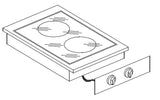 Glaskeramik-Einbau-Kochfeld / 2 Kochzonen / 1x 2,4 / 1x 1,8 kW / 400 mm / Combisteel – professionelles Einbau-Kochfeld für Gastronomie