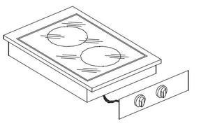 Glaskeramik-Einbau-Kochfeld / 2 Kochzonen / 1x 2,4 / 1x 1,8 kW / 400 mm / Combisteel – professionelles Einbau-Kochfeld für Gastronomie