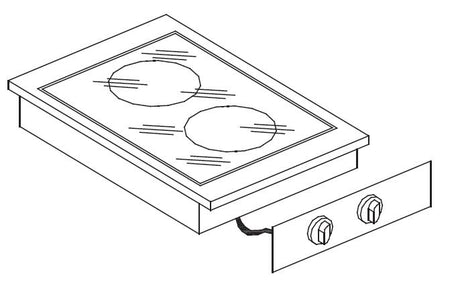 Glaskeramik-Einbau-Kochfeld / 2 Kochzonen / 1x 2,4 / 1x 1,8 kW / 400 mm / Combisteel – professionelles Einbau-Kochfeld für Gastronomie