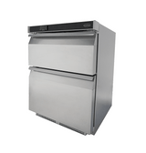 Edelstahl Kühlschrank / Tischmodell / 2 Schubladen / 101 L / Combisteel
