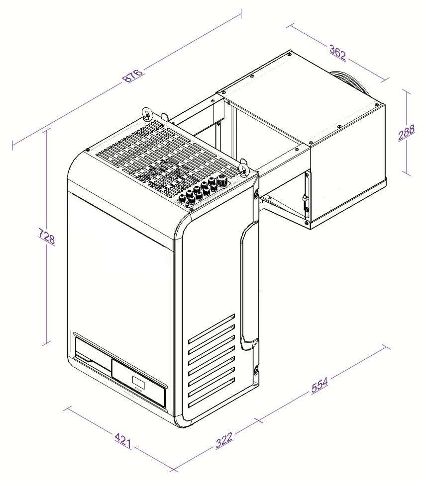 Tiefkühlaggregat / Huckepack / 4,2–7,4 m³ / 230 V / mit Online-Anbindung / Combisteel