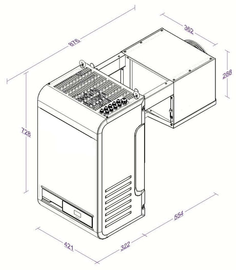 Tiefkühlaggregat / Huckepack / 4,2–7,4 m³ / 230 V / mit Online-Anbindung / Combisteel