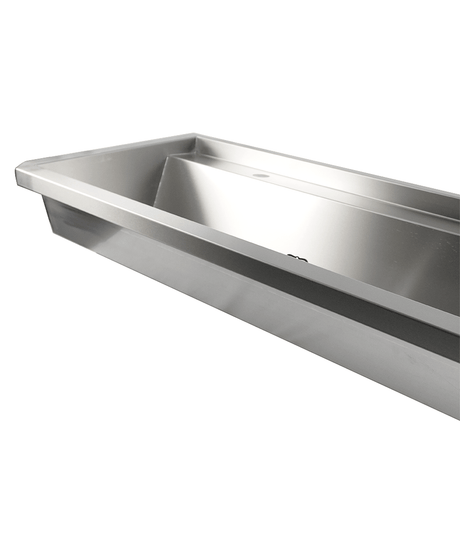 Edelstahl-Handwaschbecken / 1800 mm breit / 3 Armaturplätze / Combisteel