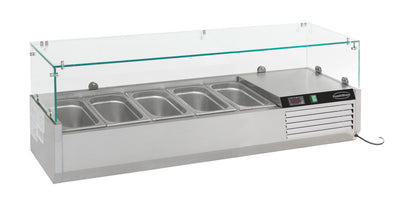 Kühlaufsatzvitrine für 5 x GN 1/4 Behälter
