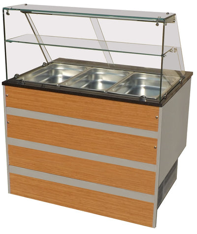 Gekühltes Buffet / 3 × 1/1 GN / Braun / 1070 × 800 × 850 mm / Combisteel