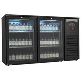Barkühler 305 L mit 2 Glastüren / Schwarz / Combisteel