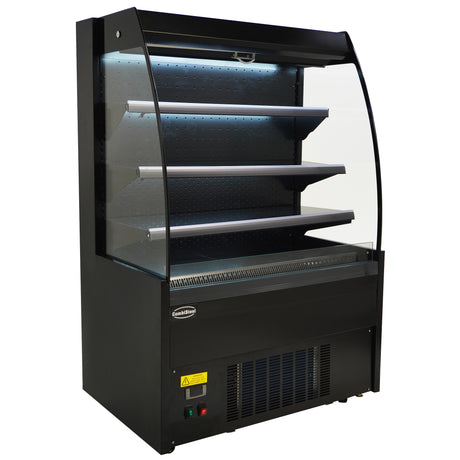 Wandkühlregal mit Nachtrollo 290 L Schwarz / Combisteel