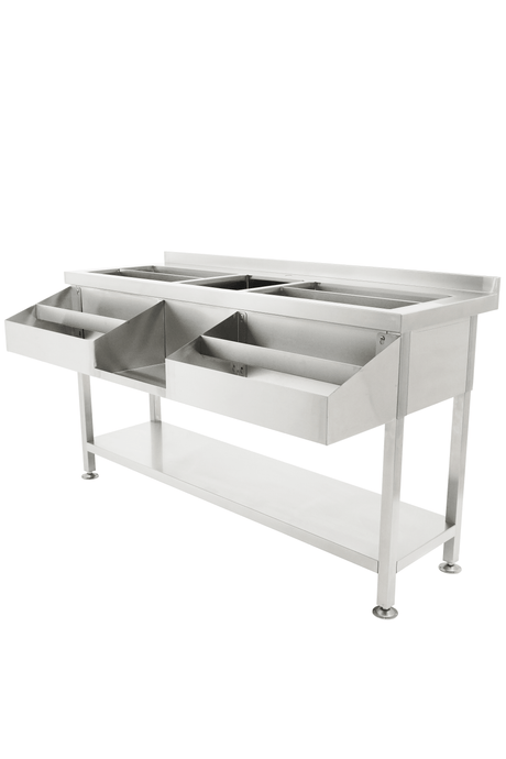 Cocktail-Bar-Station / 1600 mm / mit Spülbecken / Combisteel