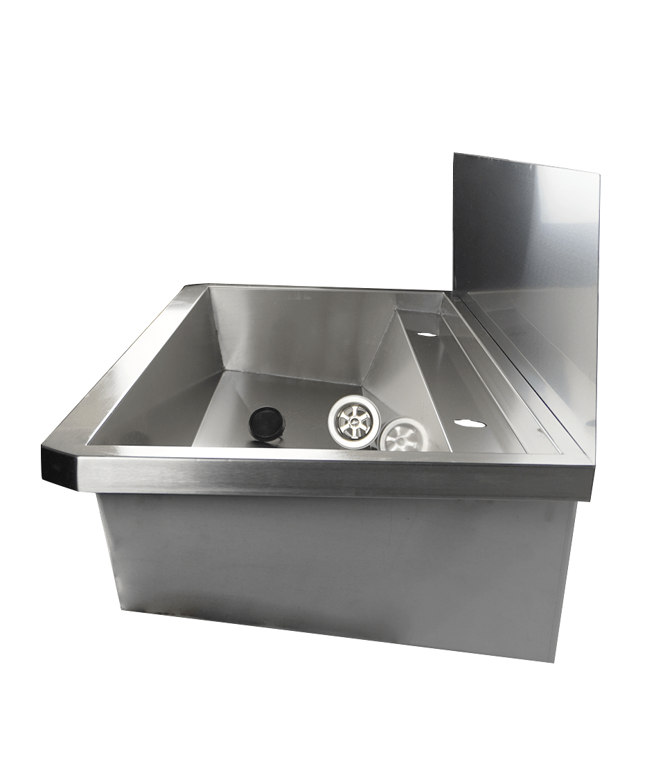 Edelstahl-Handwaschbecken / 1200 mm breit / 2 Armaturplätze / Combisteel