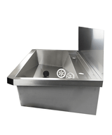 Edelstahl-Handwaschbecken / 1200 mm breit / 2 Armaturplätze / Combisteel