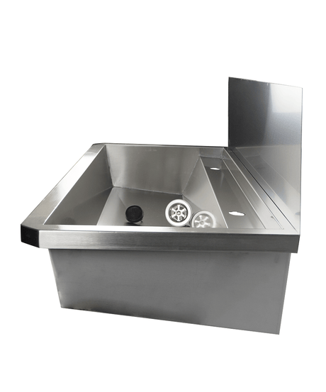 Edelstahl-Handwaschbecken / 1200 mm breit / 2 Armaturplätze / Combisteel