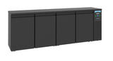Barkühler 680 L mit 4 Türen / Schwarz / Combisteel