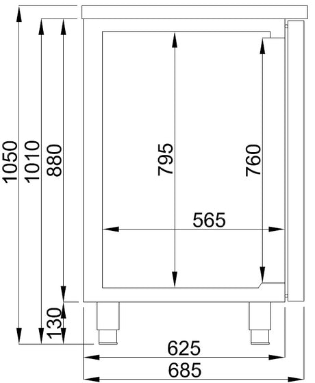 Combisteel Biertheke / 2 Türen / Rechts / 155 cm