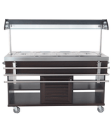 Warmes Buffet / 4 × 1/1 GN / Mahagoni / 1500 × 700 × 1400 mm / Combisteel
