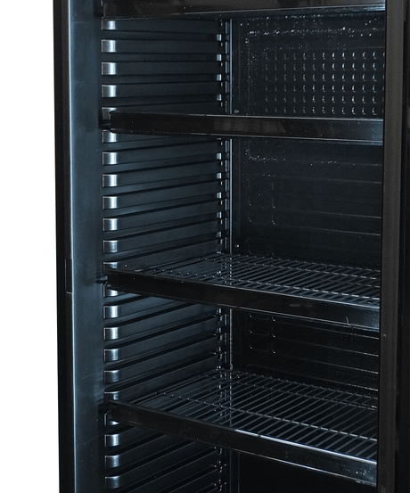 Kühlschrank 1 Glastür Schwarz 400 Liter