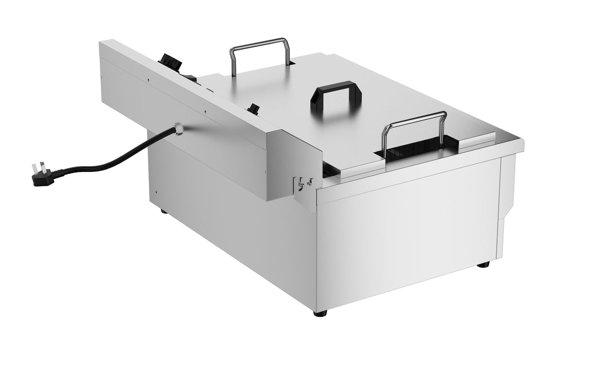 Elektrische Tischfritteuse 25 L mit Ablassventil / Combisteel