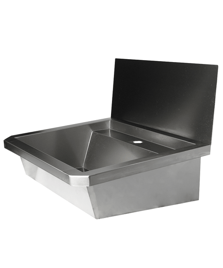 Edelstahl-Handwaschbecken / 600 mm breit / 1 Armaturplatz / Combisteel