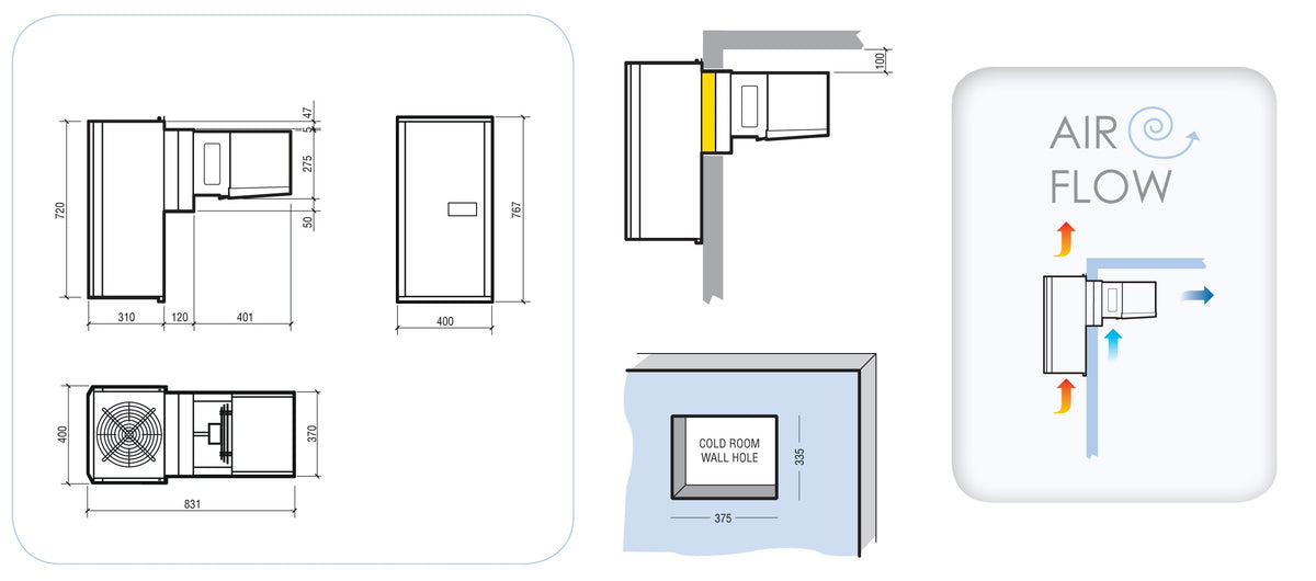 Kühlaggregat / Huckepack / 2,8–5,8 m³ / 230 V / Small / Combisteel