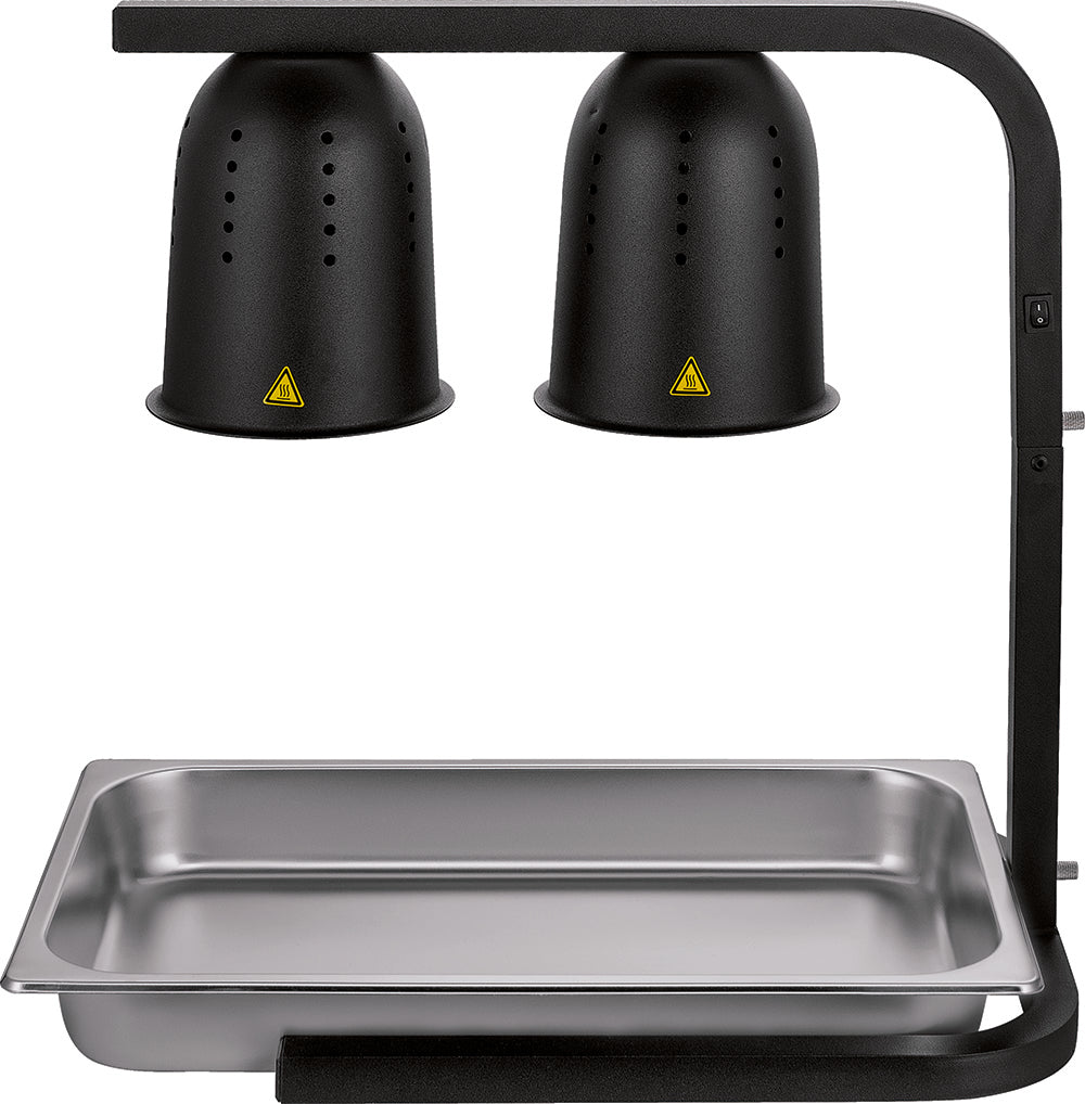 Tisch-Wärmelampe / 2 Lampen / Schwarz / 0,5 (2x 0,25) kW / 230 V / Combisteel