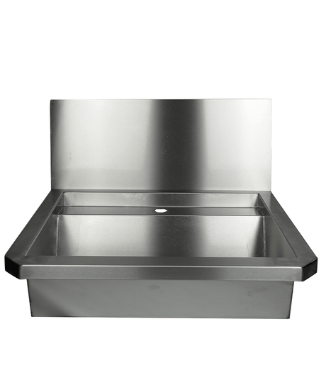 Edelstahl-Handwaschbecken / 600 mm breit / 1 Armaturplatz / Combisteel