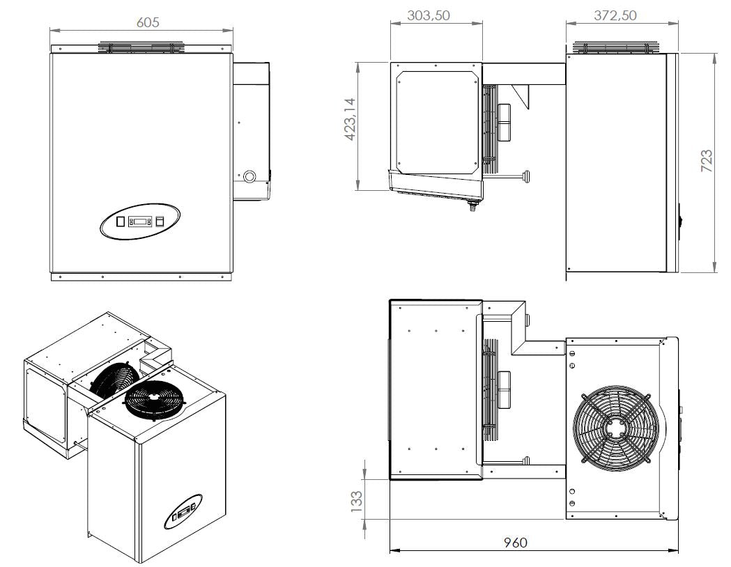 Tiefkühlaggregat / Huckepack / 6,6–9 m³ / 230 V / Combisteel