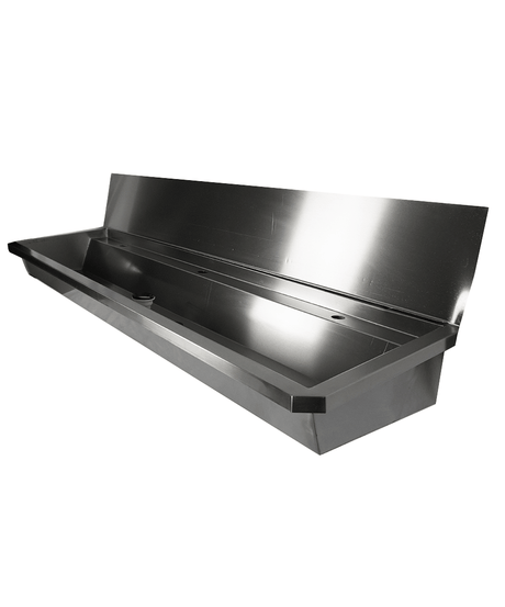 Edelstahl-Handwaschbecken / 1800 mm breit / 3 Armaturplätze / Combisteel